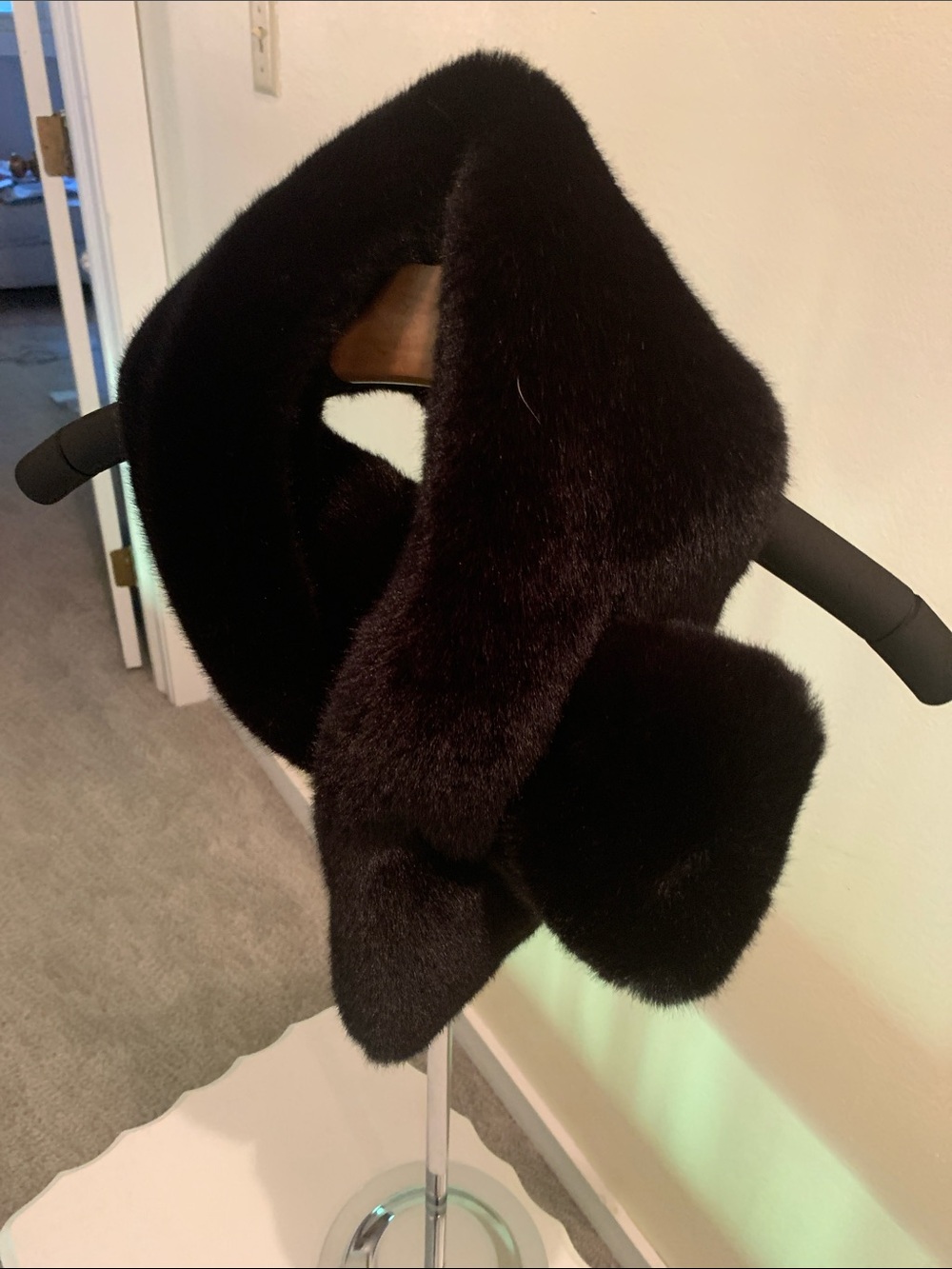 a new day Black Faux Fur Scarf Wrap